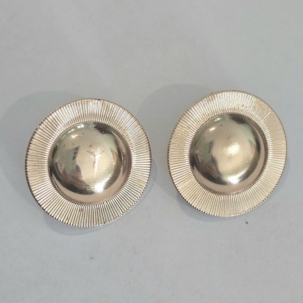 Vintage Gold Stud Dome Geometric Earrings Formal Avant Garde Office Party Retro - Picture 2 of 6